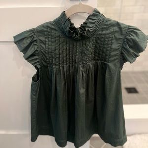 SEA New York: Forrest Green Ruffle Top.  Size 4